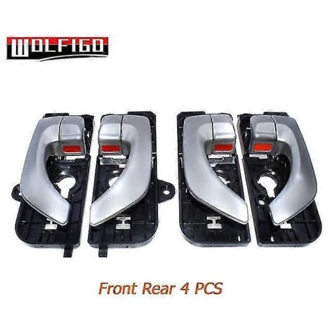 Poignées de porte intérieures argentées avant et arrière gauche/droite pour Hyundai Sonata 2005-2008 (références 83620 3k020 et 82610 3k020) - Lot de 4 (avant et arrière). (1/5)