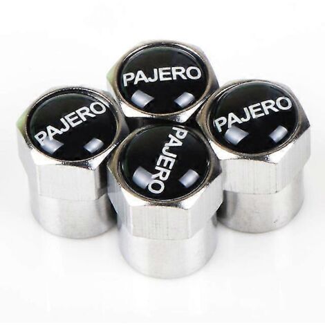 Lot de 4 bouchons de valve en aluminium pour pneus de voiture Mitsubishi Pajero, Lancer, ASX, Outlander et L200 - Accessoires - Panneaux de porte intérieurs - Petit modèle argenté (1/4)