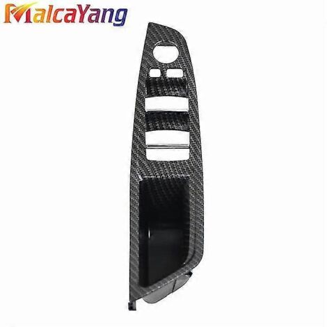 1xlhd Cache de poignée de porte intérieure pour BMW Série 5 F10 F11 (conduite à gauche) - Gris, beige, noir, rouge vin, huître, moka - Poignée de porte intérieure - Carbone (1/5)