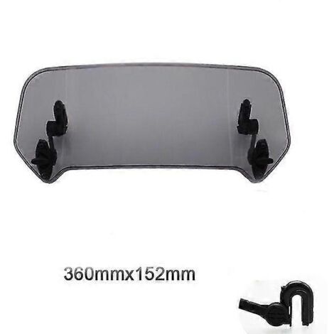 Déflecteur de pare-brise universel réglable à clipser pour motos BMW, Honda, Suzuki, Yamaha et Kawasaki - gris, grand modèle (1/5)