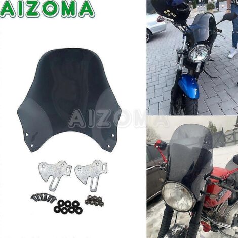 Pare-brise rond pour phare de moto Honda CB400 SF CB600 250 750 900 1000 (teinte fumée), Kawasaki Yamaha Suzuki (1/5)
