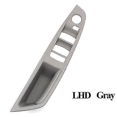 Cache de poignée de porte intérieure côté conducteur (LHD/RHD) pour BMW Série 5 F10 F11 F18 520 523 525 528 530 - Noir, beige, gris, rouge, marron - Gris (1/5)