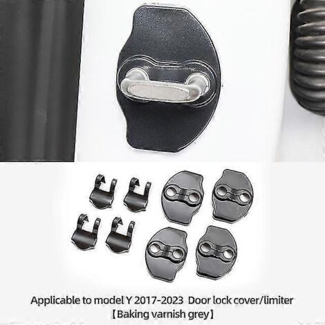 Luckeasy Kit de 8 protections de serrures de porte en ABS pour Tesla Model 3 et Model Y (2022) - Référence : MY-GA21LGRAY (1/5)