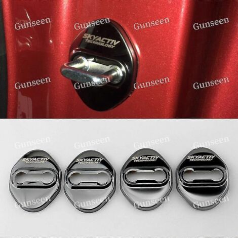 Protections adhésives pour serrures de portières de voiture (4 pièces) pour Mazda 2, 3, 6, Demio, CX3, CX-5, CX5, CX30, CX8, CX7, CX9, MX5, Axela, Atenza - Noir