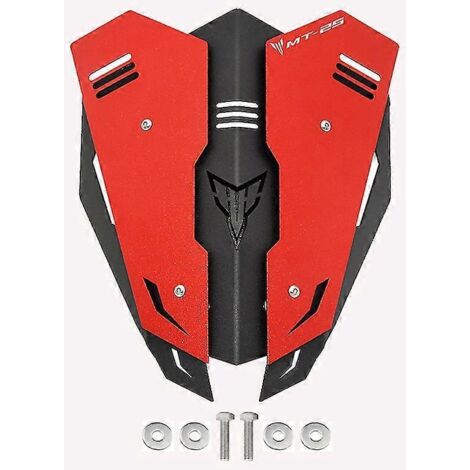 Kit de déflecteur de pare-brise en aluminium Mtkracing compatible avec les modèles Yamaha MT-03 (2021-2022) et MT-25 (MT-25) - Rouge (1/5)