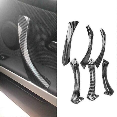 Lot de 6 poignées de porte intérieures en fibre de carbone pour BMW Série 3 E90 E91 (2004-2012) - (1/5)