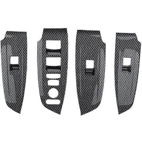 4 pièces de garniture de panneau de commande de fenêtre intérieure pour Honda Accord 2018 2019 2020 2021, style automobile, en plastique ABS noir imitation fibre de carbone - Panneaux de porte intérie (1/5)