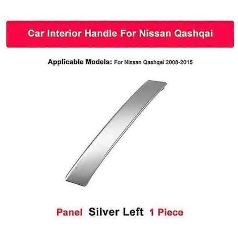 Cache de poignée de porte intérieure pour Nissan Qashqai J10 2008-2015, argent et noir, en fibre de carbone. (1/5)