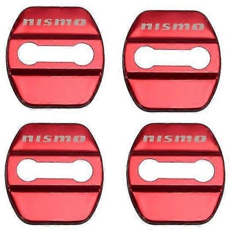 Ensemble de 4 caches de serrures de porte avec emblème, compatibles avec Nissan Nismo, Qashqai, Skyline et X-Trail. Accessoires en acier inoxydable pour voiture - Protection de serrure de porte - pour (1/5)
