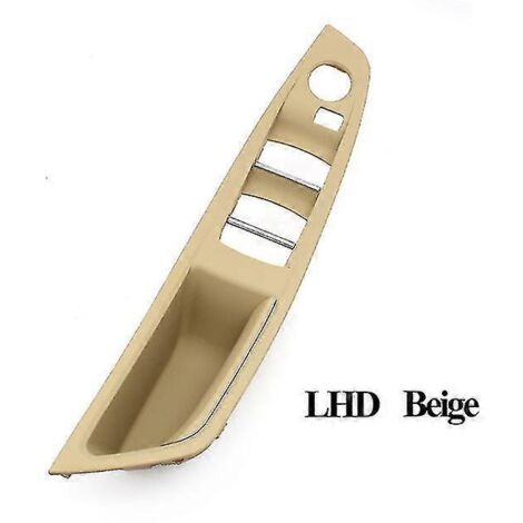 Cache de poignée de porte intérieure côté conducteur (LHD/RHD) pour BMW Série 5 F10 F11 F18 520 523 525 528 530 - Noir, beige, gris, rouge, marron - Beige (1/5)