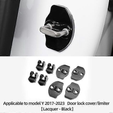 Kit de 8 protections de serrures de porte Luckeasy Model3 2022 pour Tesla Model 3 et Model Y (ABS) - Référence : MY-GA21LBLACK (1/5)