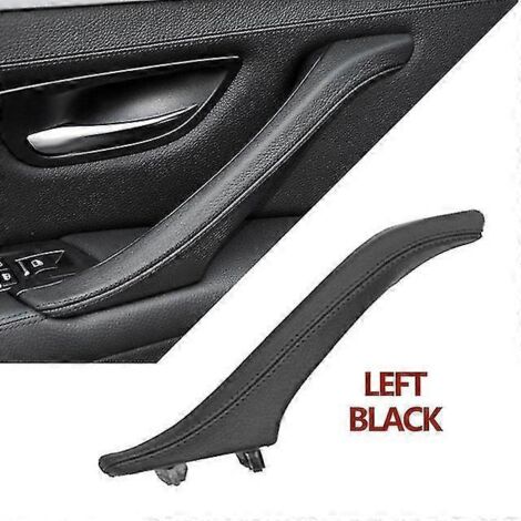 Poignée de porte intérieure gauche/droite en cuir pour BMW Série 5 F10 F11 F18 520i 523i 525i 528i 535i - Poignée de porte intérieure gauche - Noir (1/5)