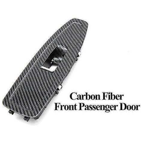 Cache de panneau de commande de lève-vitre intérieur de porte passager en carbone noir et beige pour BMW Série 1, 3 et 4 (F20, F30, F31, F34, F35, F36) - Côté passager (1/5)