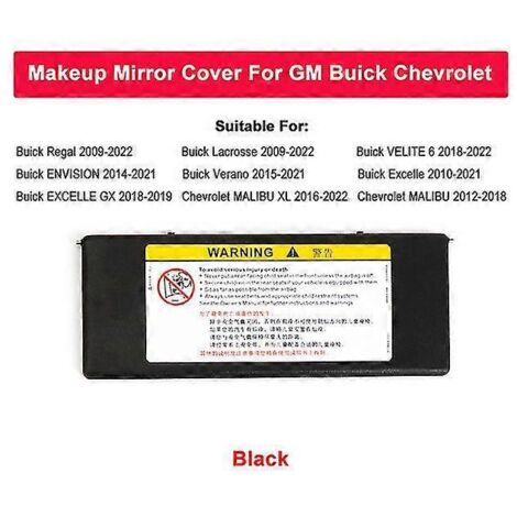 Pare-soleil noir - Cache-miroir de rechange pour miroir de maquillage intérieur Buick Regal, Lacrosse, Envision, Verano, Excelle, Malibu (1/5)