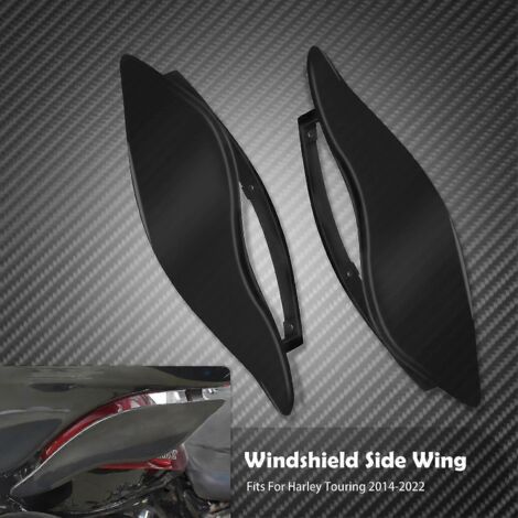 Déflecteur d'air latéral réglable noir pour pare-brise de moto Harley Touring Electra Street Tri Glide 2014-2022 (1/5)