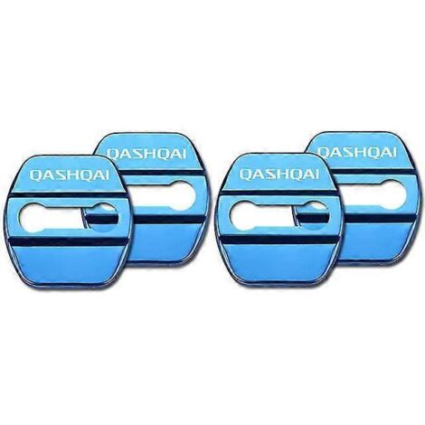 Lot de 4 caches de serrures de porte avec emblème, compatibles avec Nissan Nismo, Qashqai, Skyline et X-Trail. Accessoires en acier inoxydable pour voiture - Protection des serrures de porte - pour Qa (1/5)