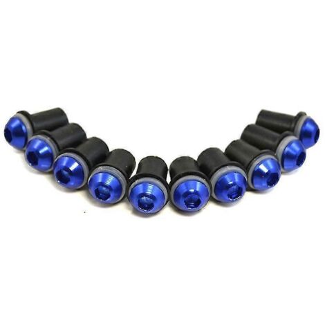 Kit de 10 vis et écrous universels Bjmoto de 5 mm pour pare-brise Kawasaki ER6F ER6N Z750 Z800 Z1000 Versys - Bleu (1/5)