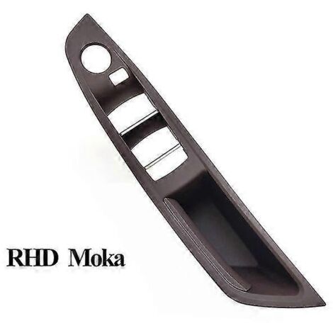 Cache de poignée de porte intérieure côté conducteur (LHD/RHD) pour BMW Série 5 F10 F11 F18 520 523 525 528 530 - Noir, beige, gris, rouge, marron - Moka (1/5)