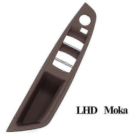 Cache de poignée de porte intérieure côté conducteur (LHD/RHD) pour BMW Série 5 F10 F11 F18 520 523 525 528 530 - Noir, beige, gris, rouge, marron - Moka (1/5)