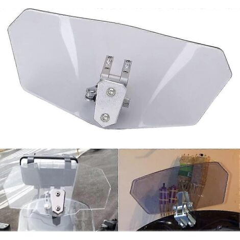 [En stock] Extension de pare-brise universelle pour moto, déflecteur de vent réglable avec support, flux d'air accru - fumée (1/5)
