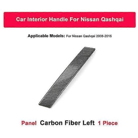 Cache de poignée de porte intérieure pour Nissan Qashqai J10 (2008-2015) - Argent et noir - Fibre de carbone - Poignée de porte intérieure - Fibre de carbone L (1/5)