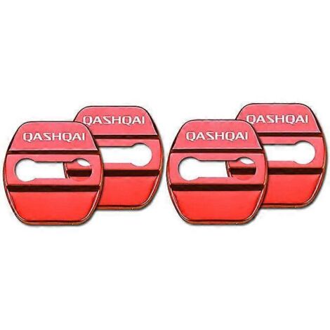 Ensemble de 4 caches de serrures de porte avec emblème, compatible avec Nissan Nismo, Qashqai, Skyline et X-Trail. Accessoires en acier inoxydable pour voiture - Protection de serrure de porte - pour (1/5)