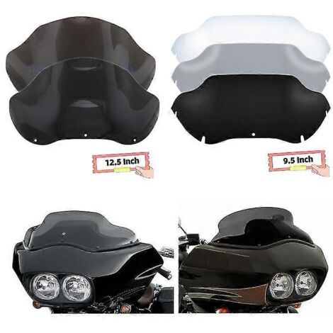 Pare-brise de moto, déflecteur de vent, en plastique ABS de haute qualité pour Harley Touring Road Glide 98-13 (Fltr Fltrx) - Transparent 9,5 pouces (1/5)