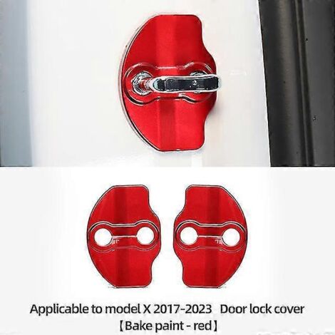 Luckeasy Kit de 8 protections de serrures de porte en ABS pour Tesla Model 3 et Model Y (2022) - MX-GA36LRED (1/5)