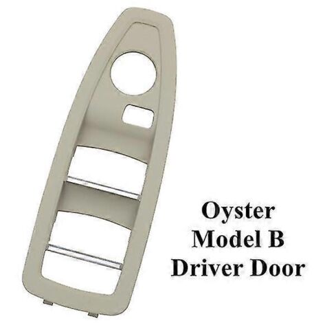 Cache de panneau de commande de lève-vitre intérieur de porte intérieure en carbone noir beige et carbone pour BMW Série 1, 3 et 4 (F20, F30, F31, F34, F35, F36) - Porte conducteur Oyster B (1/5)