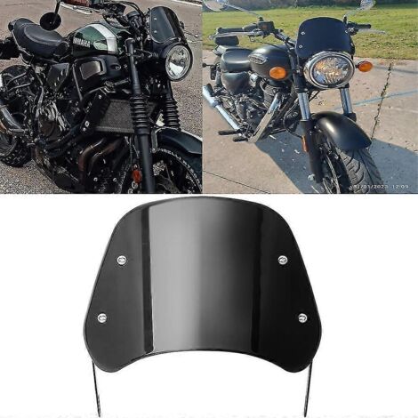 Déflecteur de vent universel noir pour pare-brise de moto, compatible avec Harley, Honda, Yamaha, Kawasaki, Suzuki et Cafe Racer.