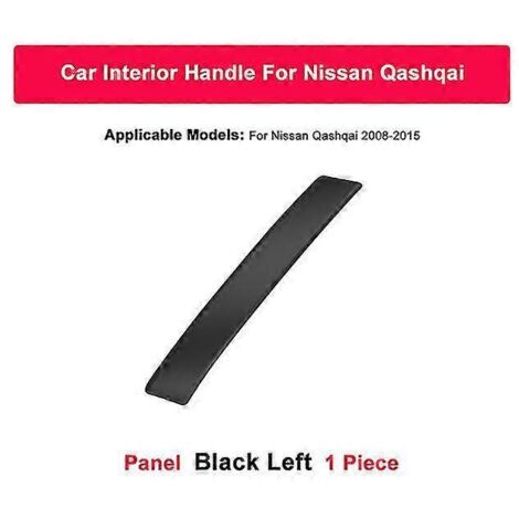 Cache de poignée de porte intérieure pour Nissan Qashqai J10 2008-2015, argent et noir, fibre de carbone - Poignée de porte intérieure - Noir, taille L (1/5)