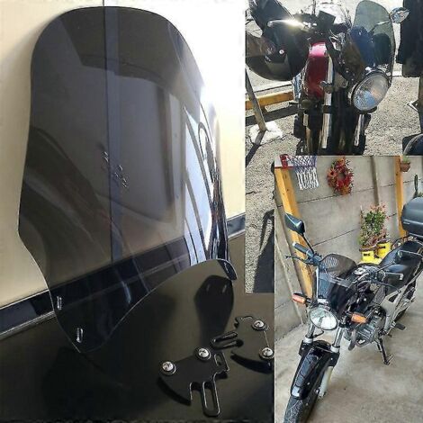Pare-brise pour Yamaha SR500 SR400 SR250 SR125 SR 500 400 250 125 Classic - Verre de pare-brise gris, bleu fumé, iridium - Gris A (1/5)