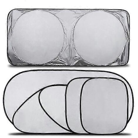 Ensemble de 6 pare-soleil de voiture, housses de pare-brise, protection UV pour vitres de voiture, écran solaire réfléchissant, pliables pour l'avant, l'arrière et les côtés.