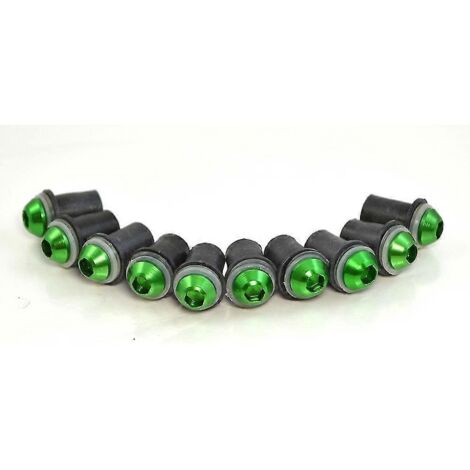 Kit de 10 vis et écrous universels Bjmoto de 5 mm pour pare-brise Kawasaki ER6F ER6N Z750 Z800 Z1000 Versys - Vert (1/5)