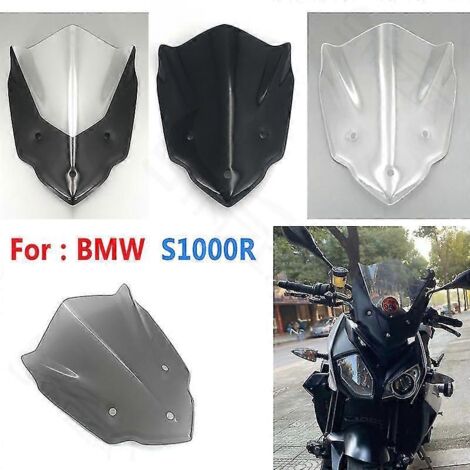 Déflecteurs de vent pour pare-brise de moto BMW S1000R (2014-2020) - Noir - Transparent et Noir (1/5)