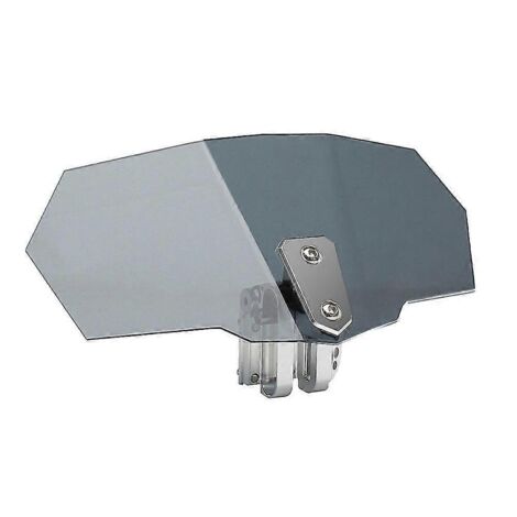 Pare-brise de moto/scooter 1 pièce, réglable, à clipser, avec extension, déflecteur et aileron – Accessoire de modification – Fumé foncé (1/5)