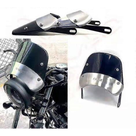 Déflecteur de vent universel pour pare-brise de moto (compatible Harley, Honda, Yamaha, Kawasaki, Suzuki, phares de 7,5" à 9,45") - Transparent (1/5)