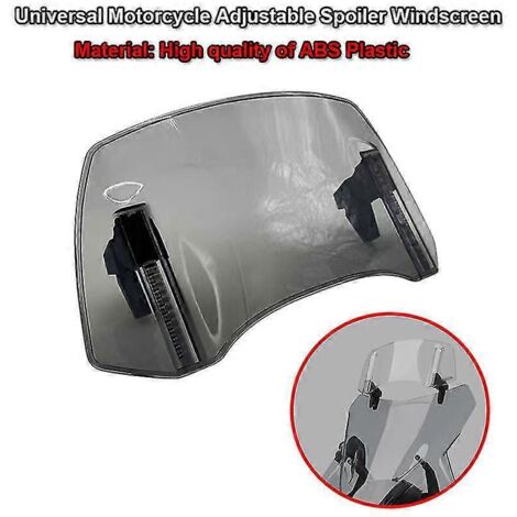 Compatible avec Yamaha, Kawasaki, Honda et BMW. Extension de pare-brise universelle pour moto, aileron réglable, déflecteur de pare-brise à fixation par pince - Transparent (1/5)