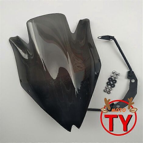 Pare-brise moto avec support, verre fumé transparent de haute qualité pour Kawasaki Z750 Z750r Z 750 (2007-2012) - Noir (1/5)
