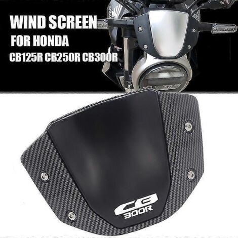 Pare-brise avant pour moto Honda CB125R, CB150R, CB300R, CB250R, CB 125R, 150R, 250R, 300R - Sans logo ni couleur.