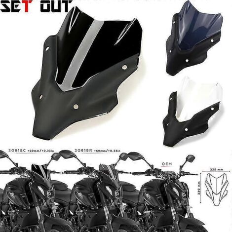 Accessoires moto : Déflecteur de vent sport pour pare-brise Yamaha MT-07 2021-2022, MT07 21-22, FZ-07 2021-2022 – Transparent (1/5)
