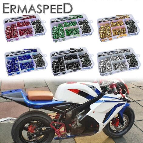 Kit de 177 vis de carénage pour motos Ninja Z1000, Z250, Z400, Z650, Z800 et Z900 (écrous et boulons M5 et M6 inclus) - Rouge (1/5)