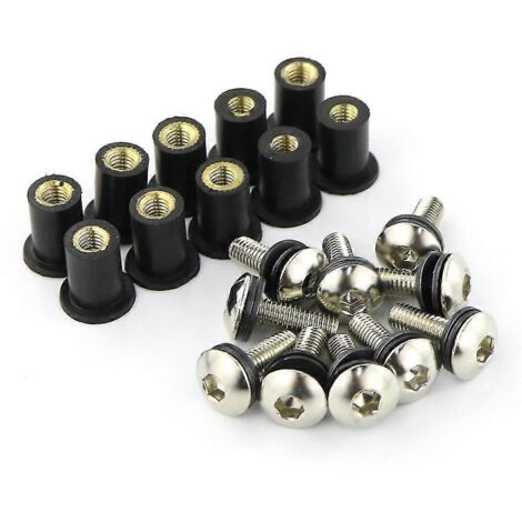 Kit de déflecteur de pare-brise M5x16 pour Honda Grom MSX125 NC700S NC750S NC700X NC750X CBF1000 ST1100 ST1300 CTX1300 GL1800 Goldwing - Acier argenté (1/5)