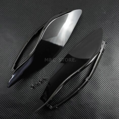 Déflecteurs d'air latéraux de pare-brise réglables, noir fumé, pour Harley Electra Glide, Tri Glide et Street Glide 2014-2021 - Déflecteurs d'air noirs (1/5)