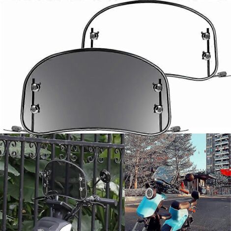 Pare-brise universel pour moto et scooter, déflecteur d'air, aileron de pare-brise - fumé (1/5)