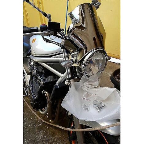 Pare-brise pour Kawasaki Z900rs Z 900 Rs W800 W650 W 800 650 Zr7 Zr-7 750 Er5 Er-5 Er 500 Twister Screen, verre de pare-brise gris chromé B (1/5)