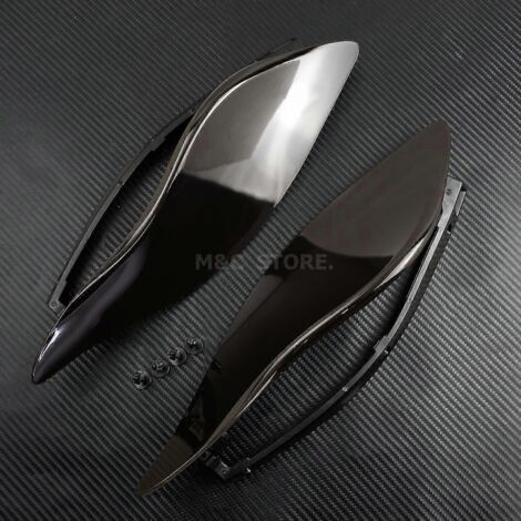 Déflecteurs d'air latéraux de pare-brise réglables, finition fumée noire, pour Harley Electra Glide, Tri Glide et Street Glide (2014-2021) (1/5)