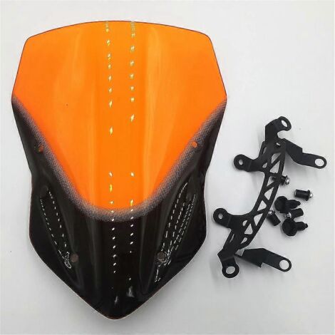 Pare-brise orange avec support réglable pour moto Kawasaki Z900 (modèles 2017, 2018 et 2019). (1/5)