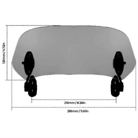 Extension de pare-brise universelle pour moto et quad, compatible avec BMW G310R, R1150R, F800ST, CB500X, NC700X, NC750X, Z650, Z750, Z800, Z900 - Gris (petit modèle) (1/5)