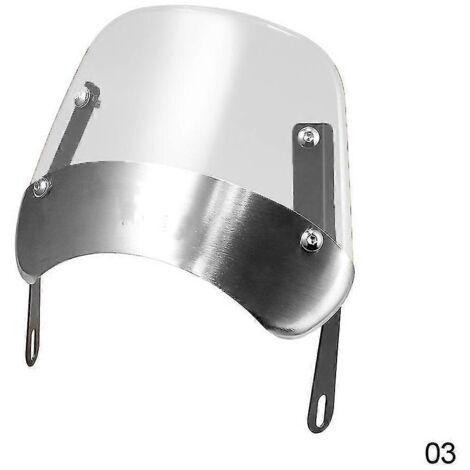 Déflecteur de vent universel pour pare-brise de moto (4 couleurs) compatible Harley, Honda, Yamaha, Kawasaki et Suzuki (phares de 6,5" à 9,45") - Transparent (B) (1/5)